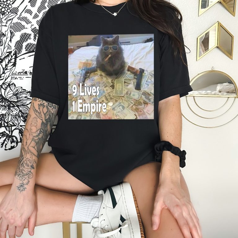 9 lives 1 Empire Funny Cat T-shirt