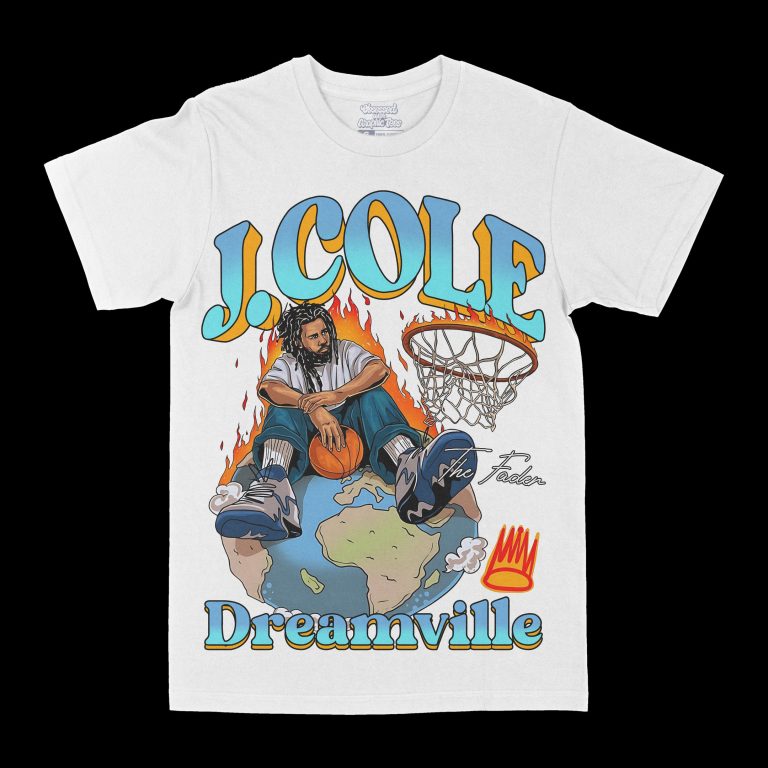 J. Cole "Dreamville World" Graphic Tee, Rap T-shirt, Hip-hop Style