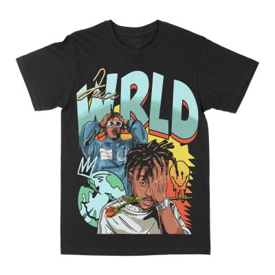 Juice Wrld "Smiley" Graphic Tee, Rap T-shirt, Hip-hop Style