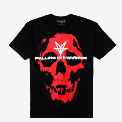 Falling In Reverse Red Skull Puff Print T-Shirt, Rock Music T-shirt, Fan Merch