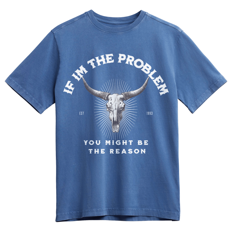 If I'm A Problem, You Might Be The Reason Western Country Music Printed Short-Sleeved T-Shirt