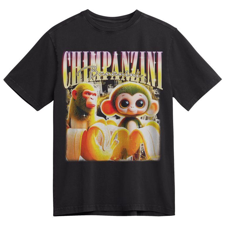 Chimpanzini Bananini Memes T-shirt, Funny Graphic T-shirt, Italian Brainrot Shirt, Dank Memes Tshirt, Unhinged Clothes, Weird Tee, Oddly Specific