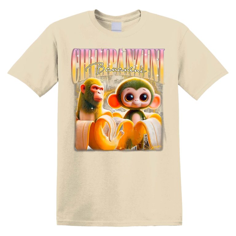 Chimpanzini Bananini Memes T-shirt, Funny Graphic T-shirt, Italian Brainrot Shirt, Dank Memes Tshirt, Unhinged Clothes, Weird Tee, Oddly Specific