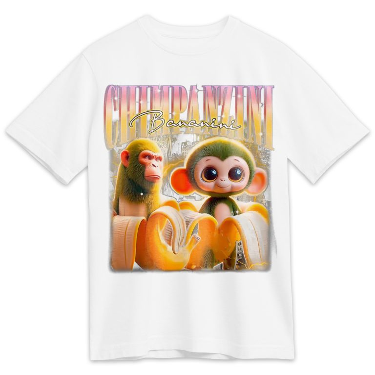 Chimpanzini Bananini Memes T-shirt, Funny Graphic T-shirt, Italian Brainrot Shirt, Dank Memes Tshirt, Unhinged Clothes, Weird Tee, Oddly Specific