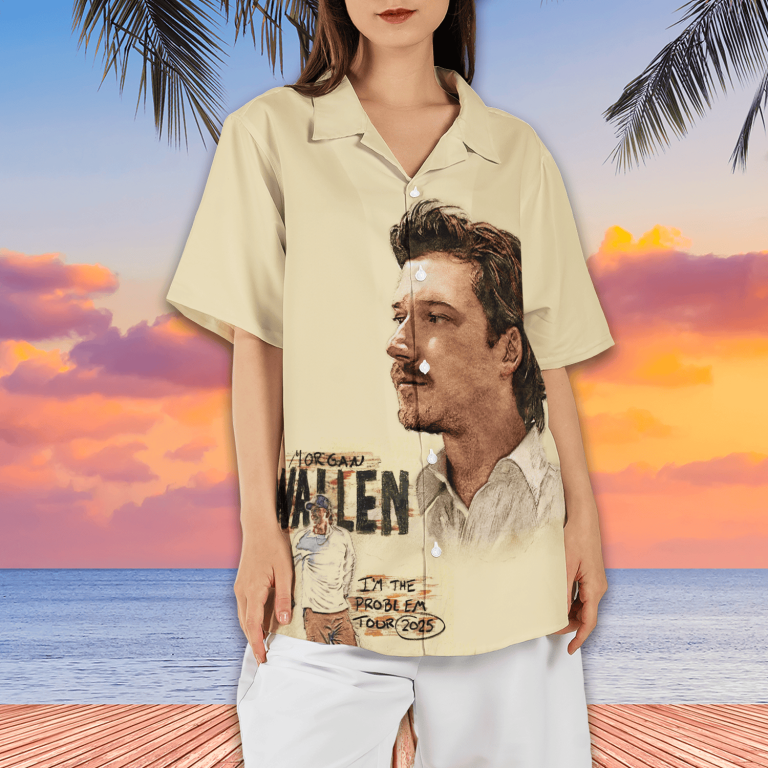 Morgan Wallen Hawaiian Short Sleeve Lapel Shirt Top TCM06