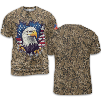 Men's Eagle Independence Day 3D Printed Top TID42