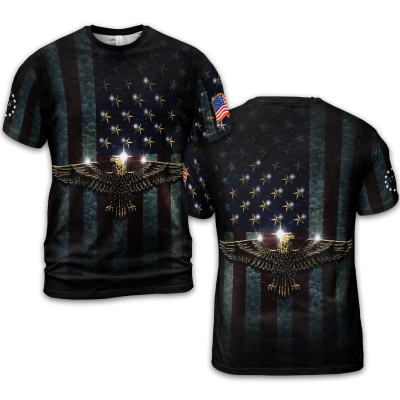 Men's 4th of July Patriot Falg Printed T-shirt