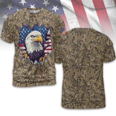 Men's Eagle Independence Day 3D Printed Top TID42