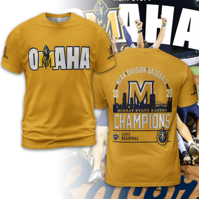 Special 2025 Super Regional Champions Murray State Baseball Tshirt – Yellow TB02