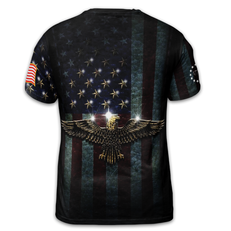 Men's 4th of July Patriot Falg Printed T-shirt