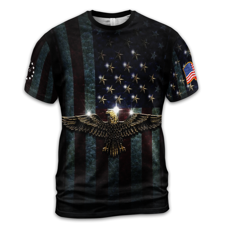 Men's 4th of July Patriot Falg Printed T-shirt