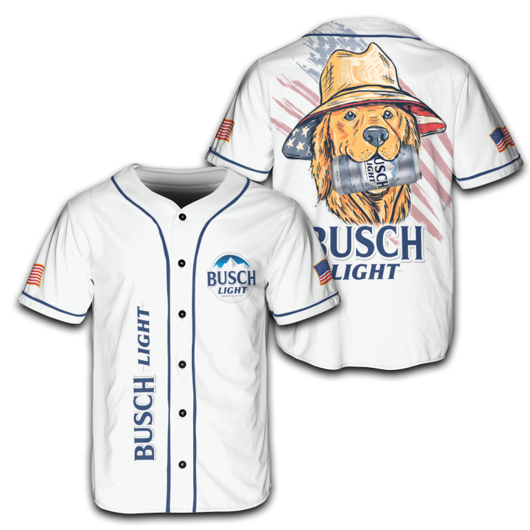 American Cool Dog with Busch Light Jersey, 4th of July Patriotic USA Shirt TID35-7