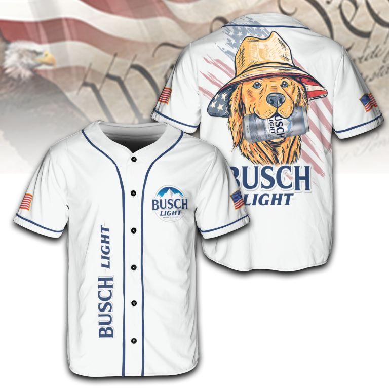 American Cool Dog with Busch Light Jersey, 4th of July Patriotic USA Shirt TID35-7