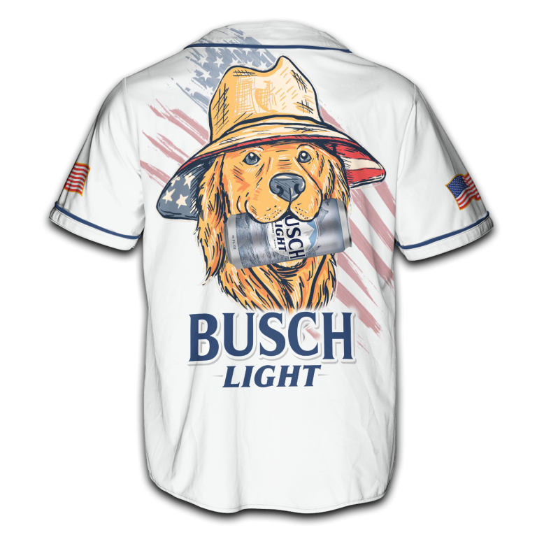 American Cool Dog with Busch Light Jersey, 4th of July Patriotic USA Shirt TID35-7