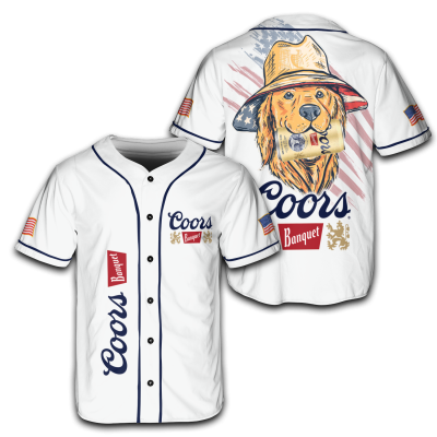 American Cool Dog with Coors Light Jersey, 4th of July Patriotic USA Shirt TID35-5