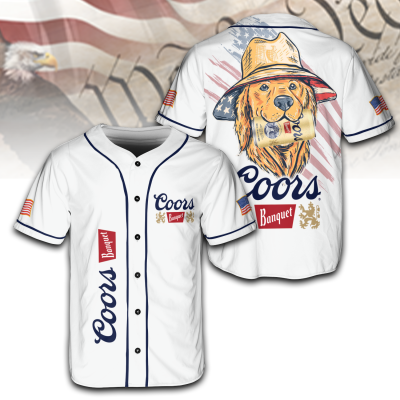 American Cool Dog with Coors Light Jersey, 4th of July Patriotic USA Shirt TID35-5