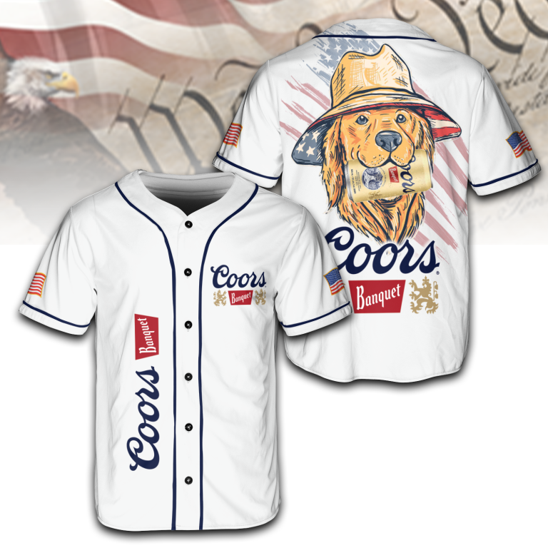 American Cool Dog with Coors Light Jersey, 4th of July Patriotic USA Shirt TID35-5