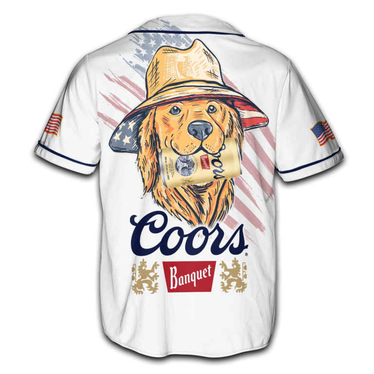 American Cool Dog with Coors Light Jersey, 4th of July Patriotic USA Shirt TID35-5