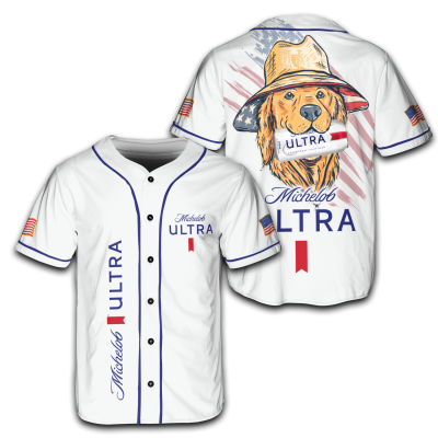American Cool Dog with Michelob Ultra Jersey, 4th of July Patriotic USA Shirt TID35-6