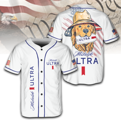 American Cool Dog with Michelob Ultra Jersey, 4th of July Patriotic USA Shirt TID35-6