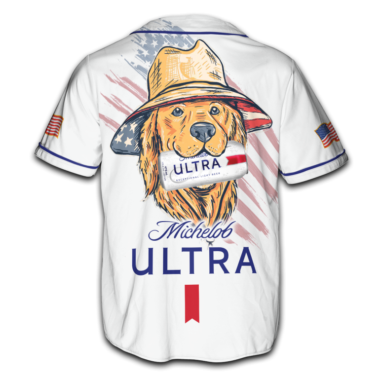 American Cool Dog with Michelob Ultra Jersey, 4th of July Patriotic USA Shirt TID35-6