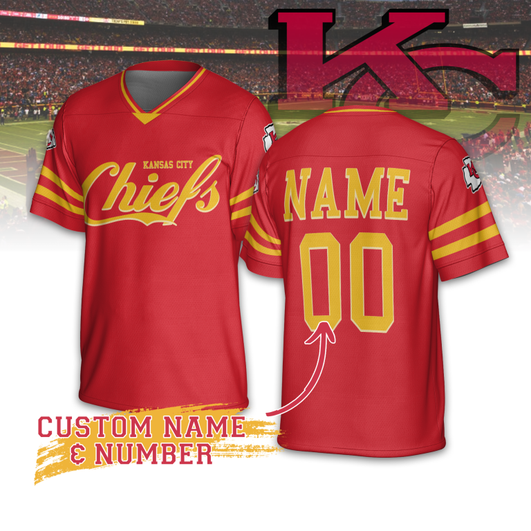 Premium Kansas City Chiefs Red Football Jersey TKC03