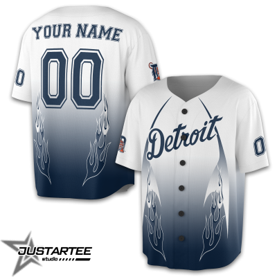 Detroit Tigers MLB Flame Personalized Jersey TDT01
