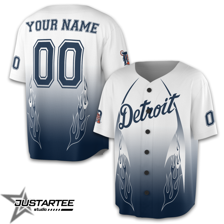 Detroit Tigers MLB Flame Personalized Jersey TDT01