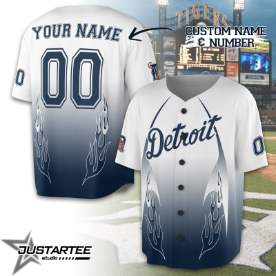 Detroit Tigers MLB Flame Personalized Jersey TDT01