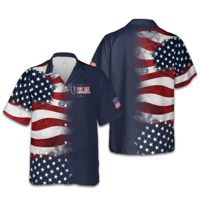 Men's Independence Day USA Flag Print Casual Shirt