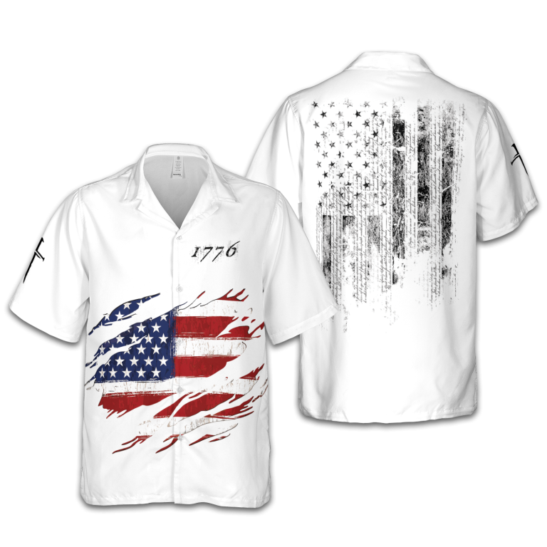 Independence Day Vintage Patriotic Print Casual Shirt Hawaiian Shirt TID01