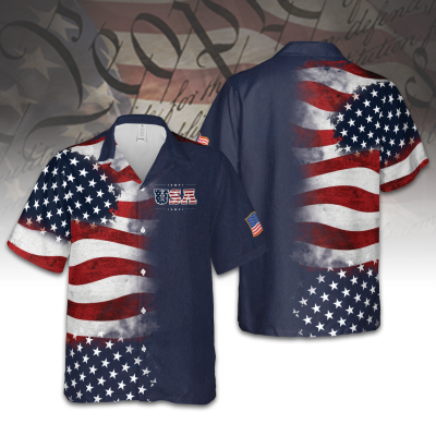 Men's Independence Day USA Flag Print Casual Shirt