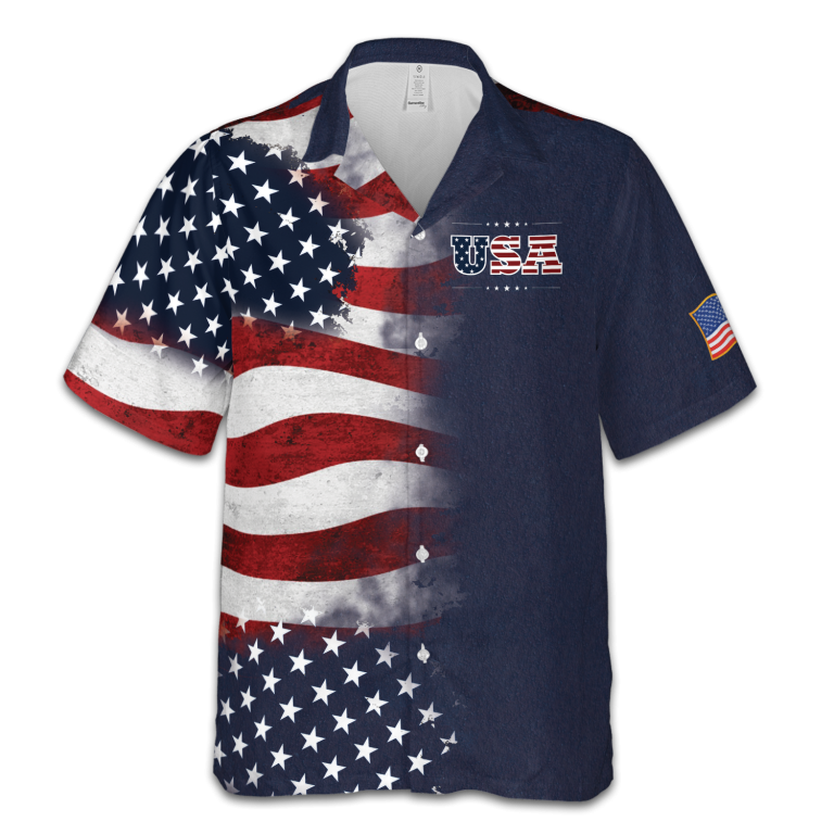 Men's Independence Day USA Flag Print Casual Shirt