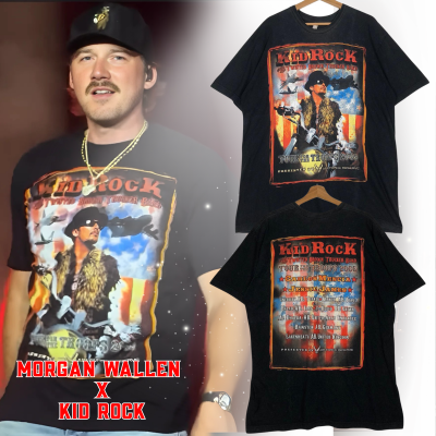Morgan Wallen x Kidrock “2009 Tour For The Troops” T-shirt (Houston Night 2 on 6-21-2025)