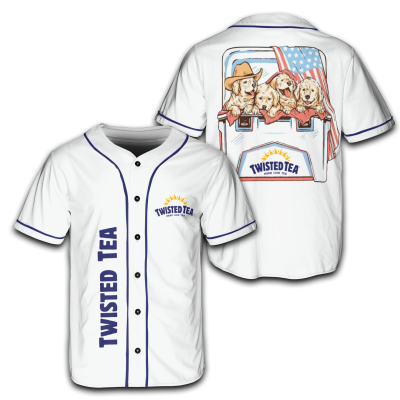 Dogs and Beer Twisted Tea – 4th of July Patriotic Jersey for Men & Women AID12