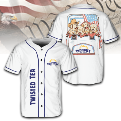 Dogs and Beer Twisted Tea – 4th of July Patriotic Jersey for Men & Women AID12