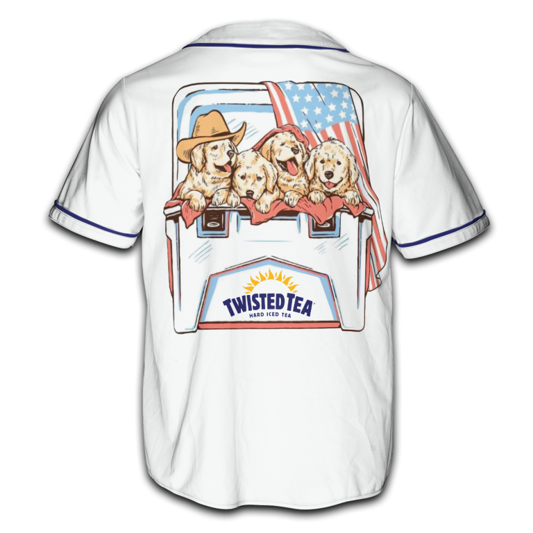 Dogs and Beer Twisted Tea – 4th of July Patriotic Jersey for Men & Women AID12