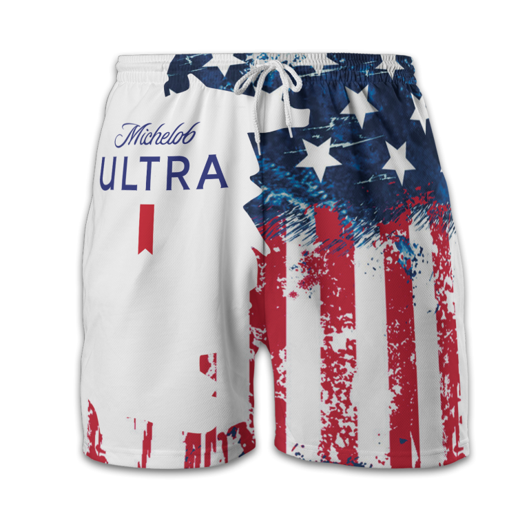 USA Flag Fourth Of July MICHELOB ULTRA Swim Trunks TID29