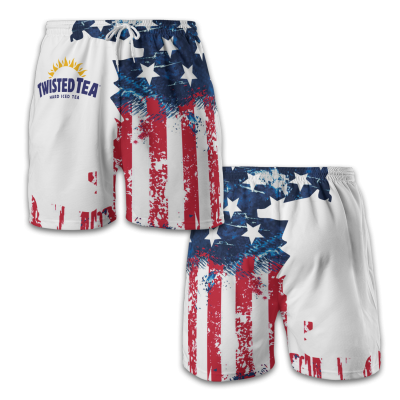 USA Flag Fourth Of July Twisted Tea Swim Trunks TID32