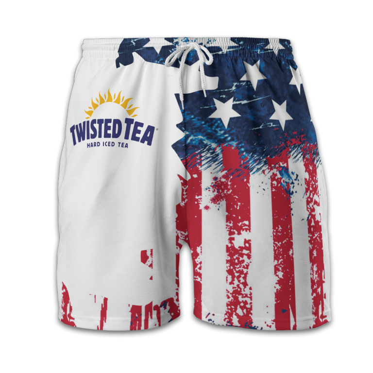 USA Flag Fourth Of July Twisted Tea Swim Trunks TID32