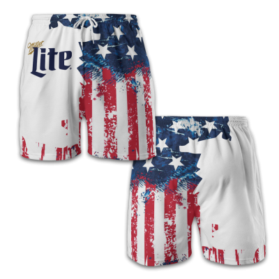 USA Flag Fourth Of July MICHELOB ULTRA Swim Trunks TID29