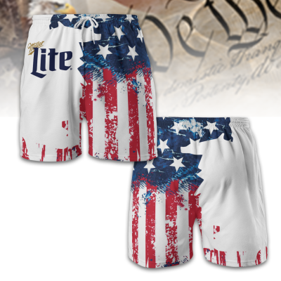USA Flag Fourth Of July MICHELOB ULTRA Swim Trunks TID29