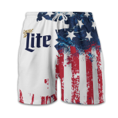 Usa Flag Fourth Of July Beers Swim Trunks Miller Litefront - demo10