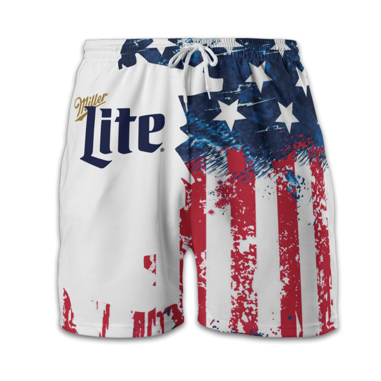 USA Flag Fourth Of July MICHELOB ULTRA Swim Trunks TID29