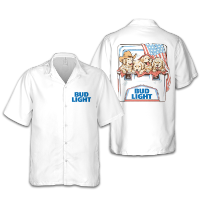 Dogs and Beer Bud Light – 4th of July Patriotic Hawaiian Shirt for Men & Women AID06