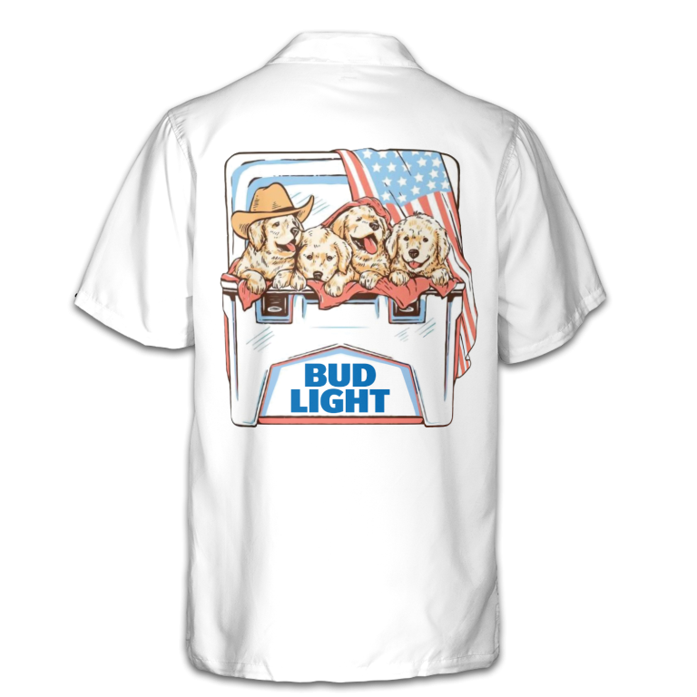 Dogs and Beer Bud Light – 4th of July Patriotic Hawaiian Shirt for Men & Women AID06