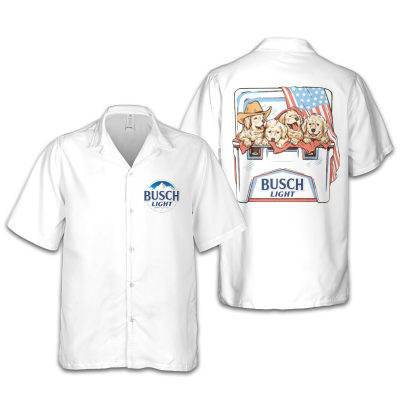 Dogs and Beer Busch Light – 4th of July Patriotic Hawaiian Shirt for Men & Women AID05