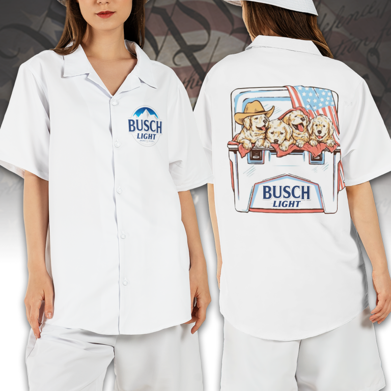 Dogs and Beer Busch Light – 4th of July Patriotic Hawaiian Shirt for Men & Women AID05