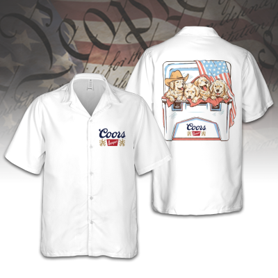 Dogs and Beer Coors light– 4th of July Patriotic Hawaiian Shirt for Men & Women AID02