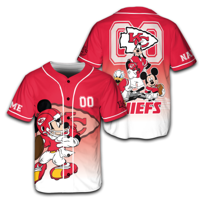Personalized Limited Disney Kansas City Chiefs Baseball Jersey TKC05
